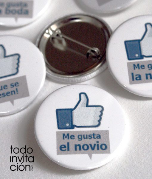 chapas me gusta para bodas