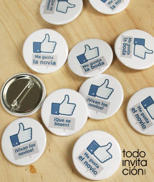 chapas me gusta para bodas