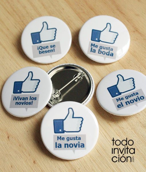 chapas me gusta para bodas