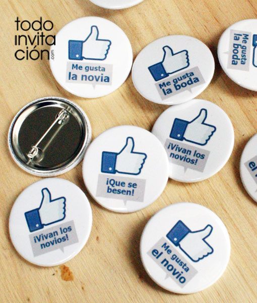 chapas me gusta para bodas