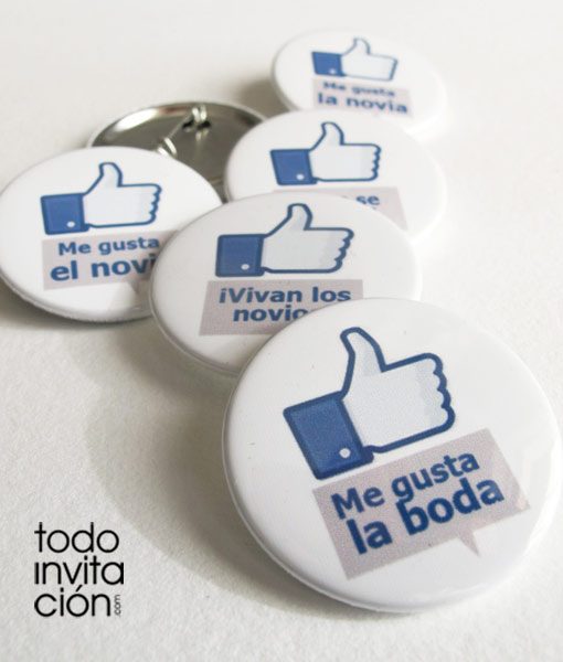 chapas me gusta para bodas