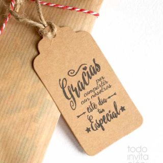 etiquetas kraft gracias para detalles regalos de boda