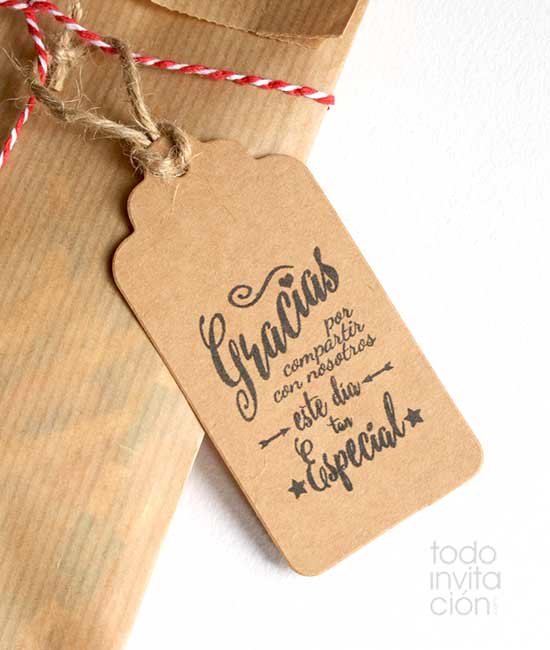 ▷ETIQUETAS KRAFT "GRACIAS 1" - Pack und. - Todoinvitacion- invitaciones y detalles diferentes