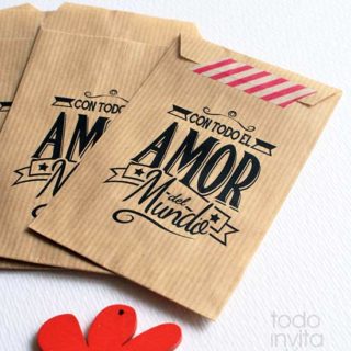 bolsa kraft detalles regalos con amor