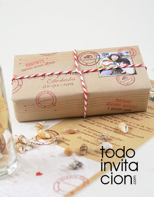 invitacion original boda mensaje botella