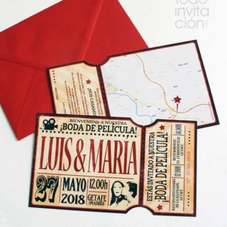 invitacion entrada cine vintage