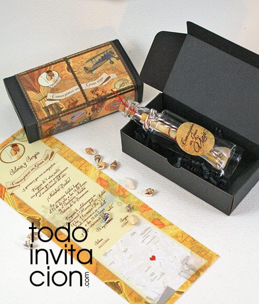 invitacion boda original mensaje botella