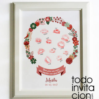 cuadro de besos huellas despedidas de soltera