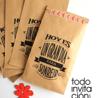 bolsa de kraft mensaje cualqueir evento boda comunion bautizo