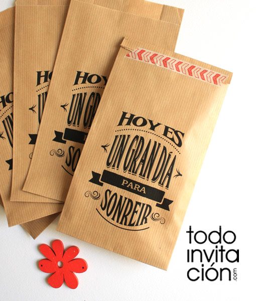 bolsa de kraft mensaje cualqueir evento boda comunion bautizo