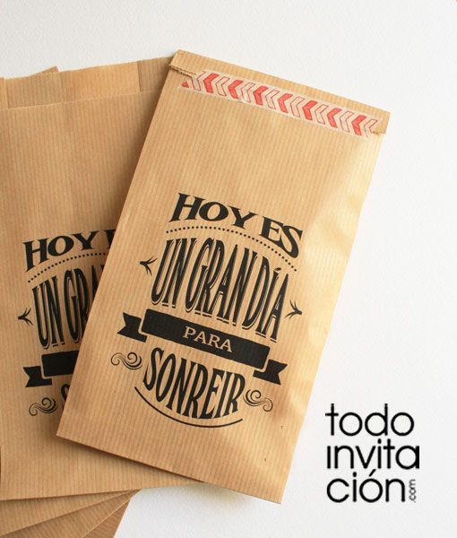 bolsa de kraft mensaje cualqueir evento boda comunion bautizo