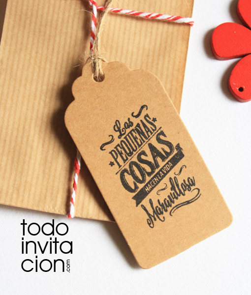 ▷ETIQUETAS KRAFT "LAS PEQUEÑAS COSAS" - Pack 20 und. Todoinvitacion- invitaciones y detalles diferentes