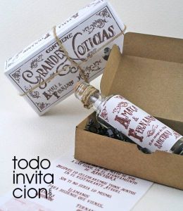 invitacion de boda original mensaje en botella