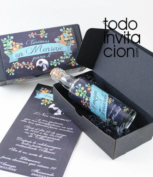 invitacion de boda original mensaje en botella