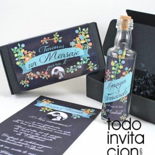 invitacion de boda original mensaje en botella