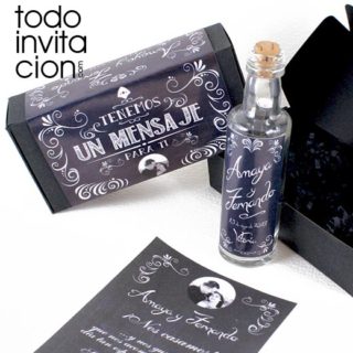invitacion de boda original mensaje en botella