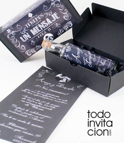 invitacion de boda original mensaje en botella