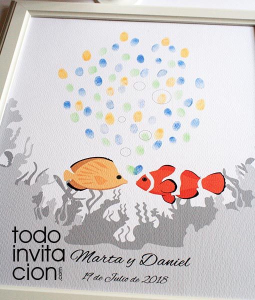 cuadro de huellas original para bodas