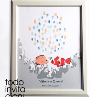 cuadro de huellas original para bodas