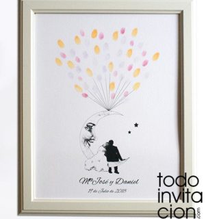cuadro de huellas original para bodas