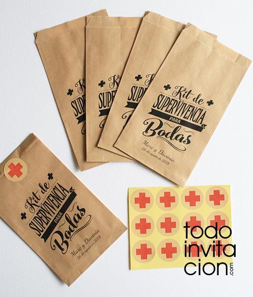 bolsas kraft kit de supervivencia boda