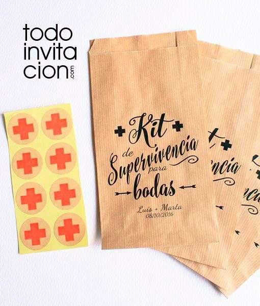 bolsas kraft kit de supervivencia boda