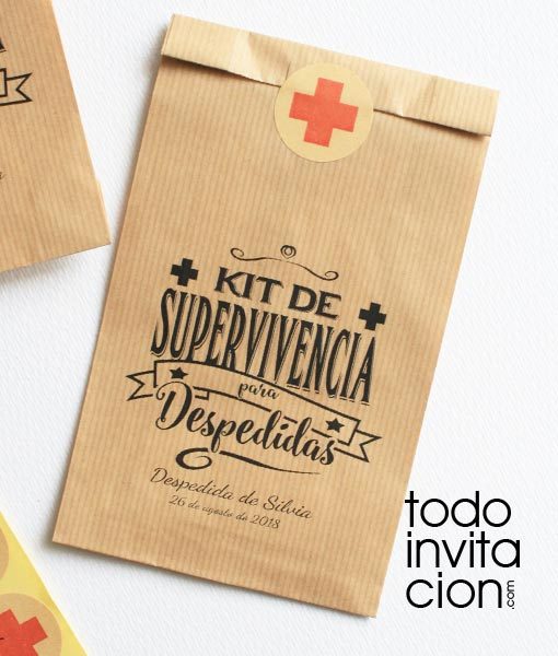 bolsas kraft kit de supervivencia despedida