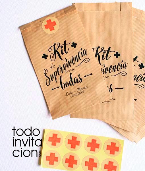 bolsas kraft kit de supervivencia boda