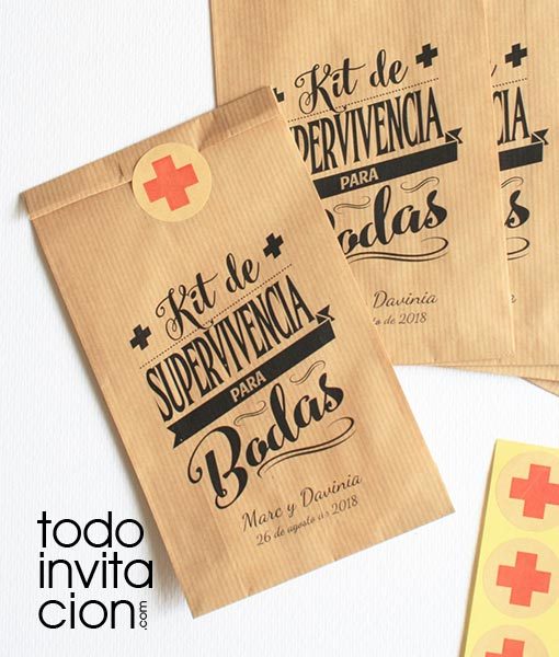 bolsas kraft kit de supervivencia boda