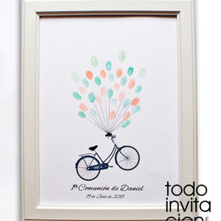 cuadro huellas comunion bici