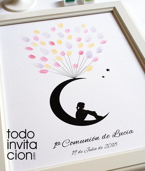 cuadro huellas comunion luna