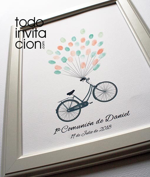 cuadro huellas comunion bici