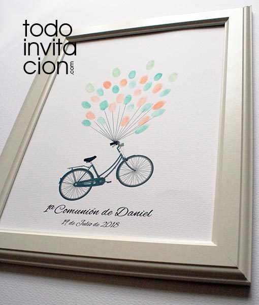 cuadro huellas comunion bici