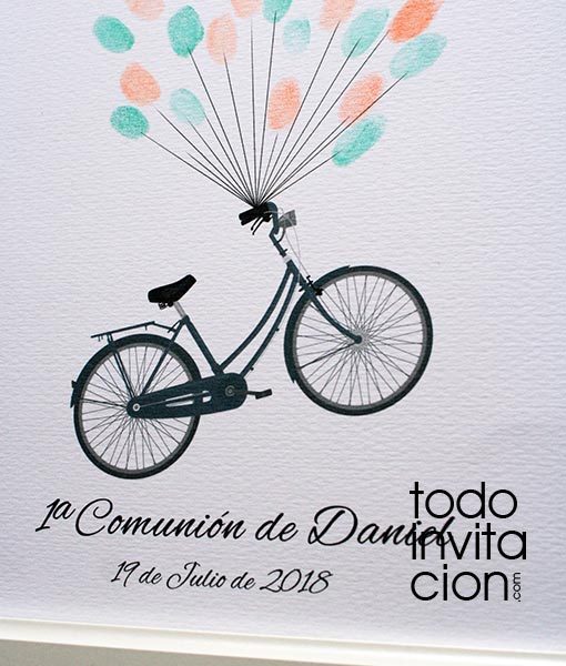 cuadro huellas comunion bici