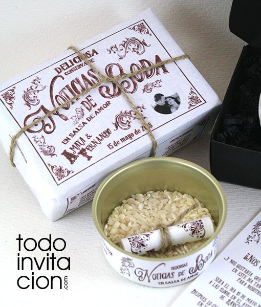 invitacion de boda lata vintage