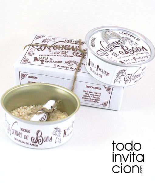 invitacion de boda lata vintage