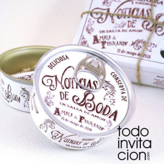 invitacion de boda lata vintage