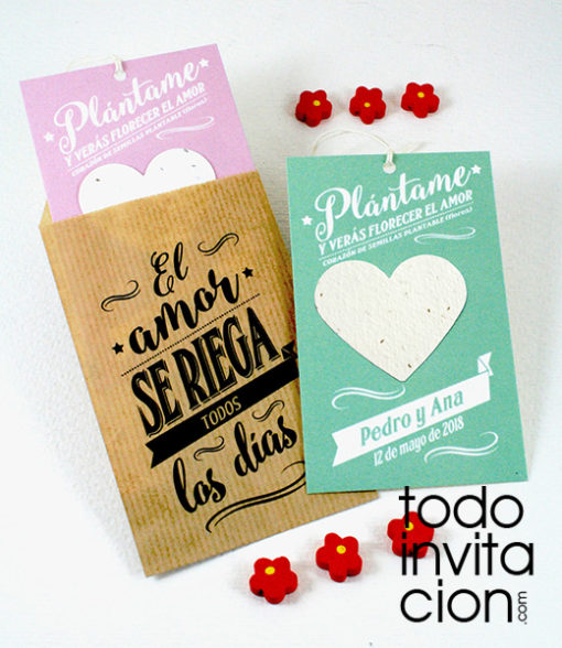 semillas para bodas - papel de semillas plantable