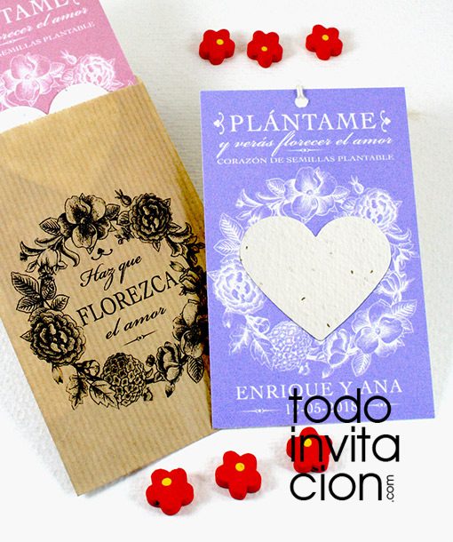 semillas para bodas - papel de semillas plantable