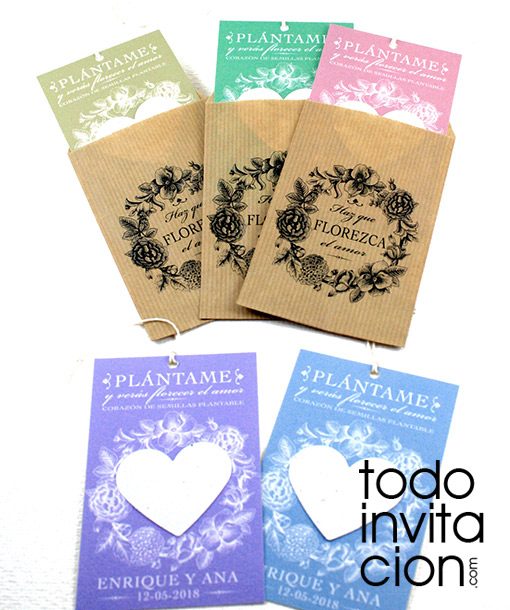 semillas para bodas - papel de semillas plantable