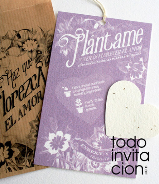 semillas para bodas - papel de semillas plantable