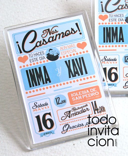 imán para bodas personalizado vintage