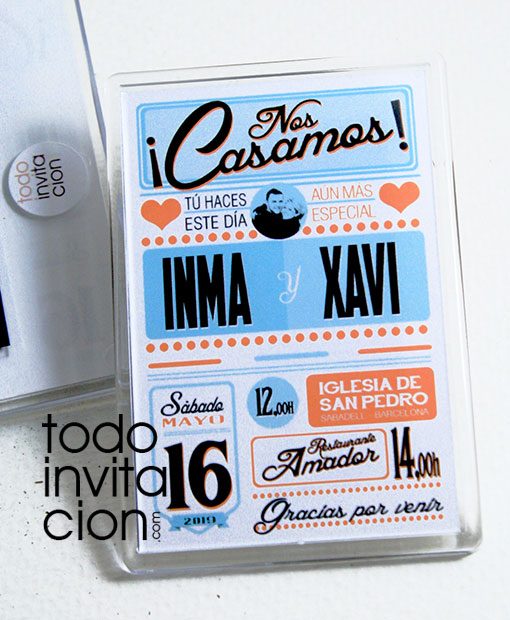 imán para bodas personalizado vintage