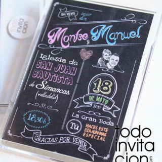 imán estilo pizarra para bodas