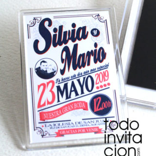 imán para bodas personalizado vintage