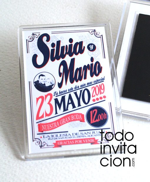 imán para bodas personalizado vintage