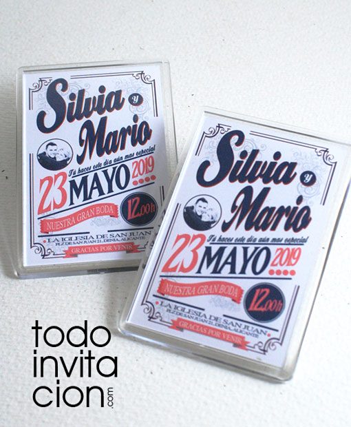 imán para bodas personalizado vintage