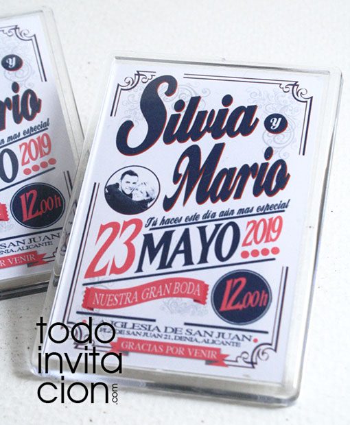 imán para bodas personalizado vintage