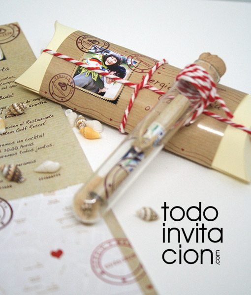 invitacion pergamino mensaje tubo cristal