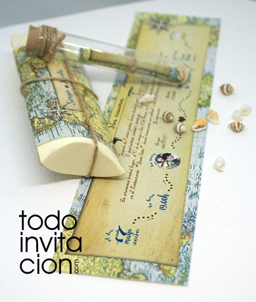 invitacion pergamino mensaje tubo cristal